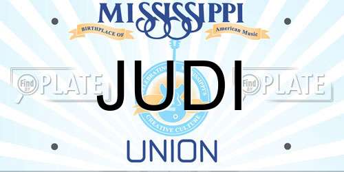 JUDI Mississippi License Plate
