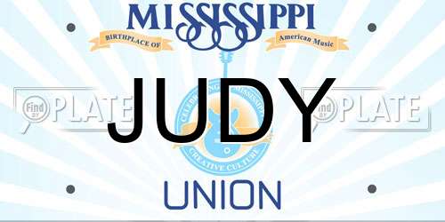 JUDY Mississippi License Plate