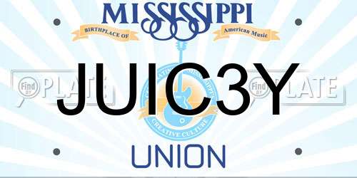 JUIC3Y Mississippi License Plate