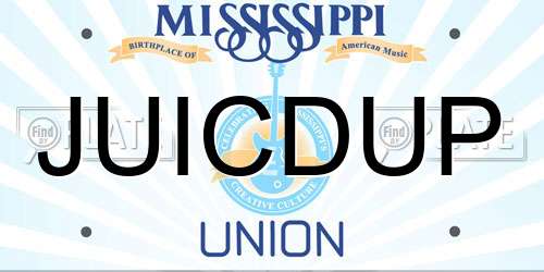 JUICDUP license plate in MS state