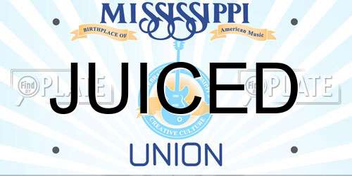 JUICED Mississippi License Plate