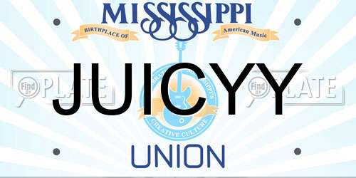 JUICYY Mississippi License Plate