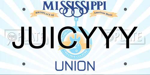 JUICYYY Mississippi License Plate