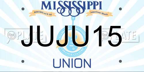JUJU15 Mississippi License Plate