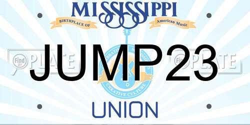 JUMP23 Mississippi License Plate