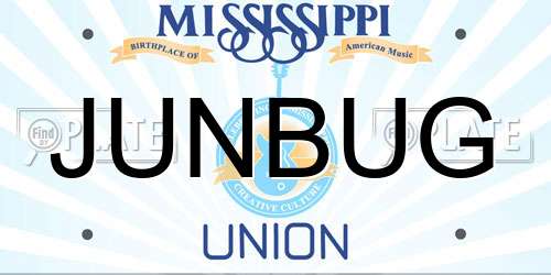 JUNBUG Mississippi License Plate