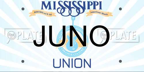 JUNO Mississippi License Plate