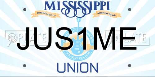 JUS1ME Mississippi License Plate