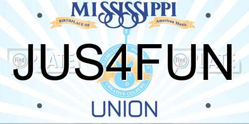 JUS4FUN Mississippi License Plate