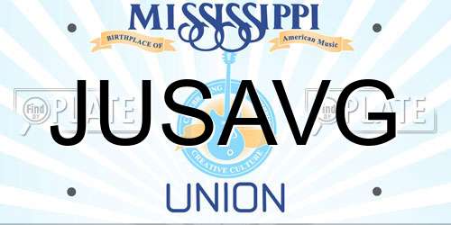 JUSAVG Mississippi License Plate