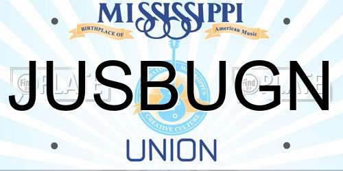 JUSBUGN Mississippi License Plate