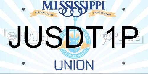 JUSDT1P Mississippi License Plate
