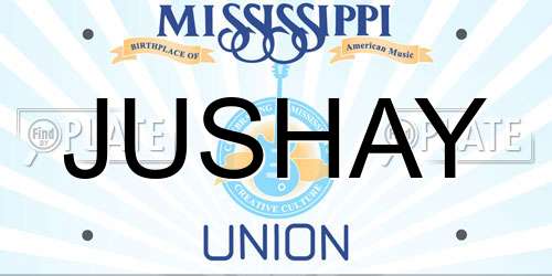 JUSHAY Mississippi License Plate
