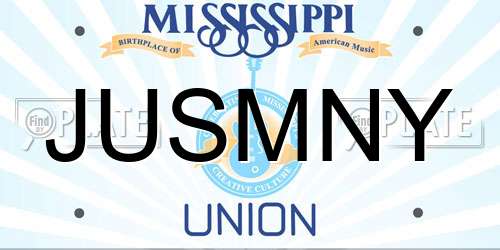 JUSMNY Mississippi License Plate