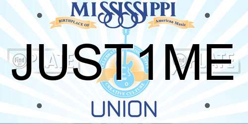 JUST1ME Mississippi License Plate
