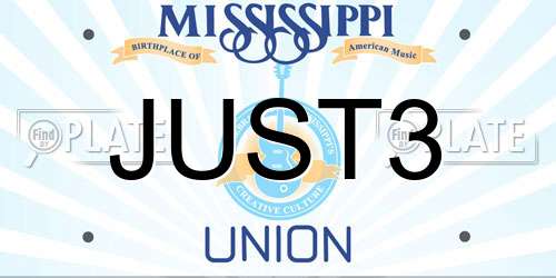 JUST3 Mississippi License Plate