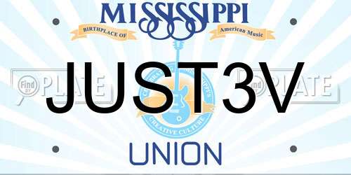 JUST3V Mississippi License Plate