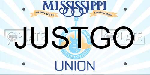 JUSTGO Mississippi License Plate