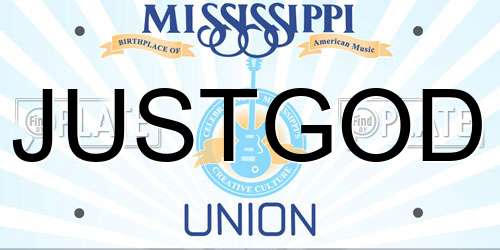 JUSTGOD Mississippi License Plate