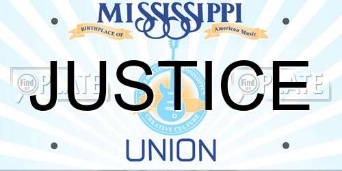 JUSTICE Mississippi License Plate
