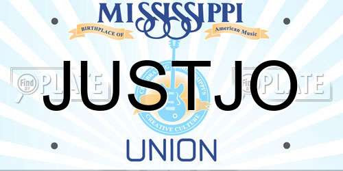 JUSTJO Mississippi License Plate