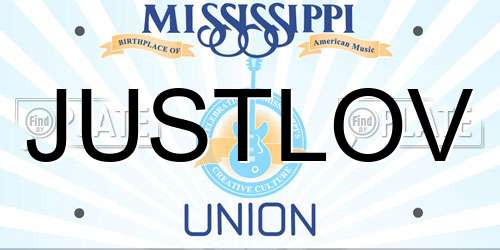 JUSTLOV Mississippi License Plate
