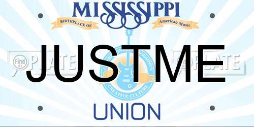 JUSTME Mississippi License Plate