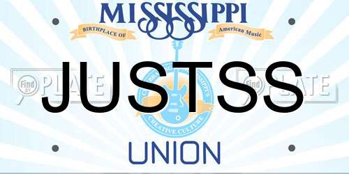 JUSTSS Mississippi License Plate