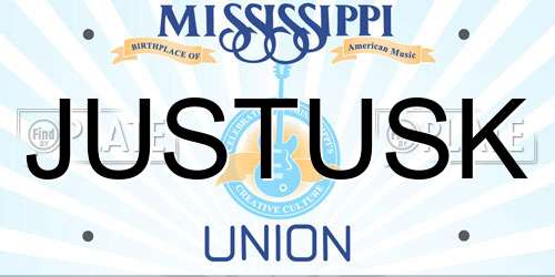 JUSTUSK Mississippi License Plate