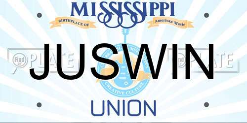 JUSWIN Mississippi License Plate