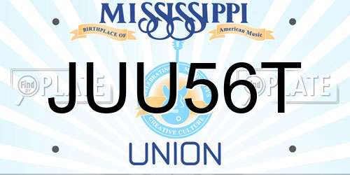 JUU56T Mississippi License Plate