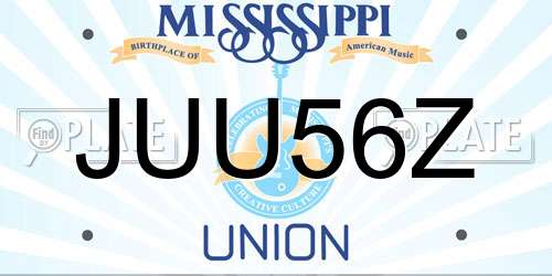 JUU56Z Mississippi License Plate