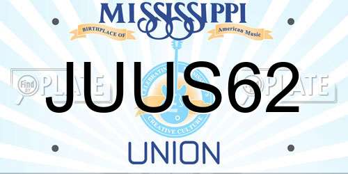 JUUS62 Mississippi License Plate