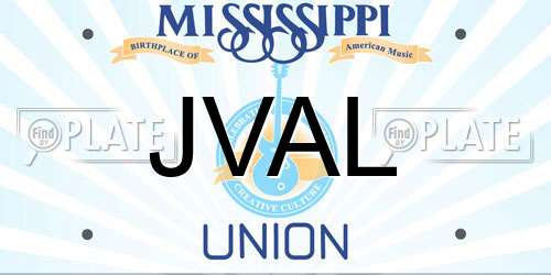 JVAL Mississippi License Plate