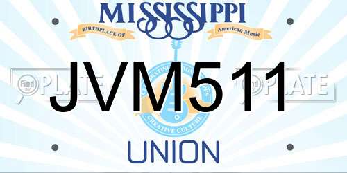 JVM511 Mississippi License Plate