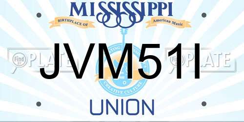 JVM51I Mississippi License Plate