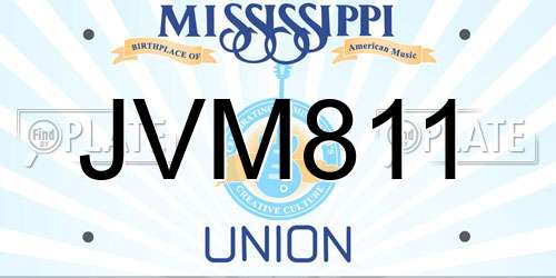 JVM811 Mississippi License Plate