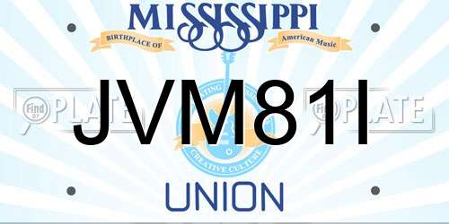 JVM81I Mississippi License Plate