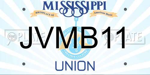 JVMB11 Mississippi License Plate