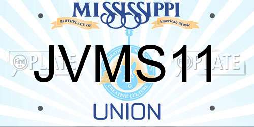 JVMS11 Mississippi License Plate