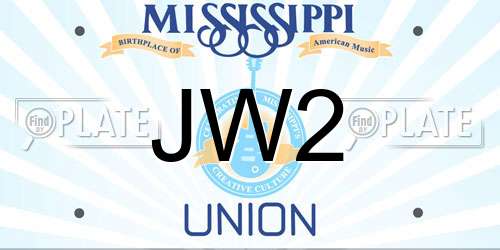 JW2 Mississippi License Plate