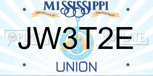 JW3T2E Mississippi License Plate