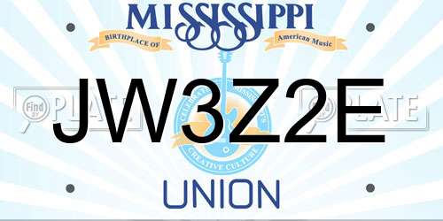 JW3Z2E Mississippi License Plate