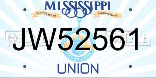 JW52561 Mississippi License Plate