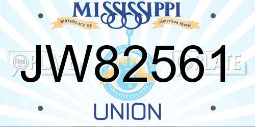 JW82561 Mississippi License Plate