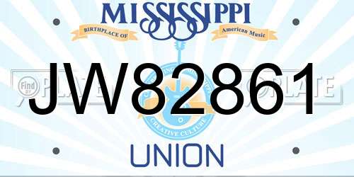 JW82861 Mississippi License Plate
