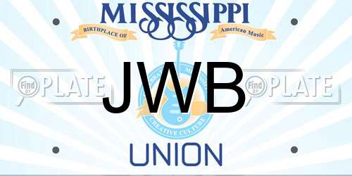 JWB Mississippi License Plate