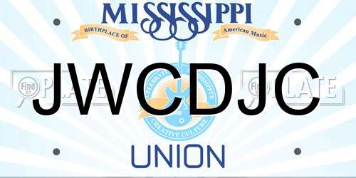 JWCDJC Mississippi License Plate