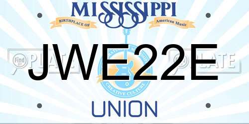 JWE22E Mississippi License Plate
