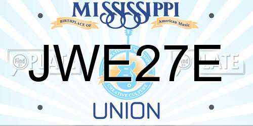 JWE27E Mississippi License Plate